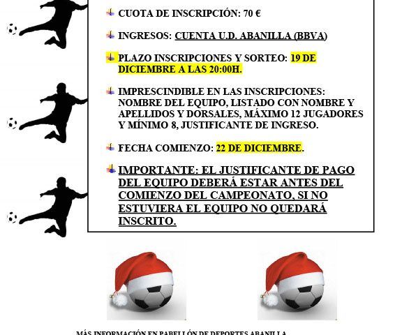 CARTEL NAVIDAD FUTBOL SALA 14