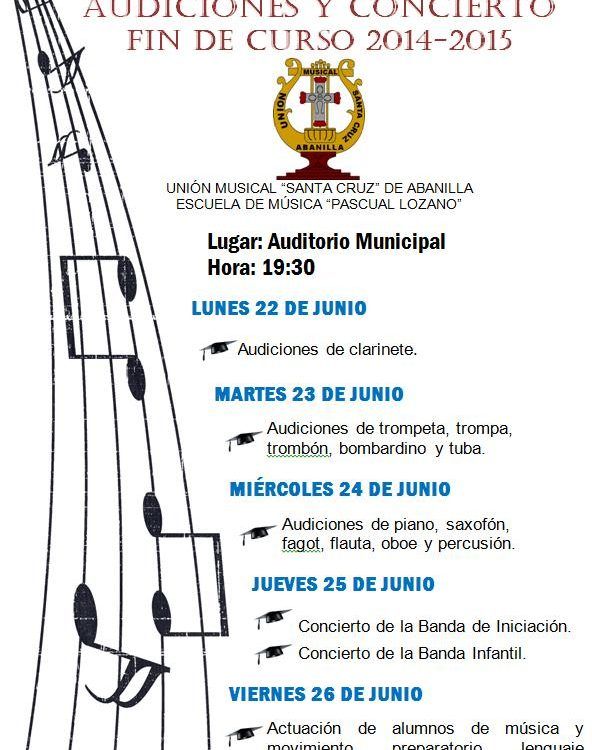 CartelAudicionesConciertoFinCurso20142015