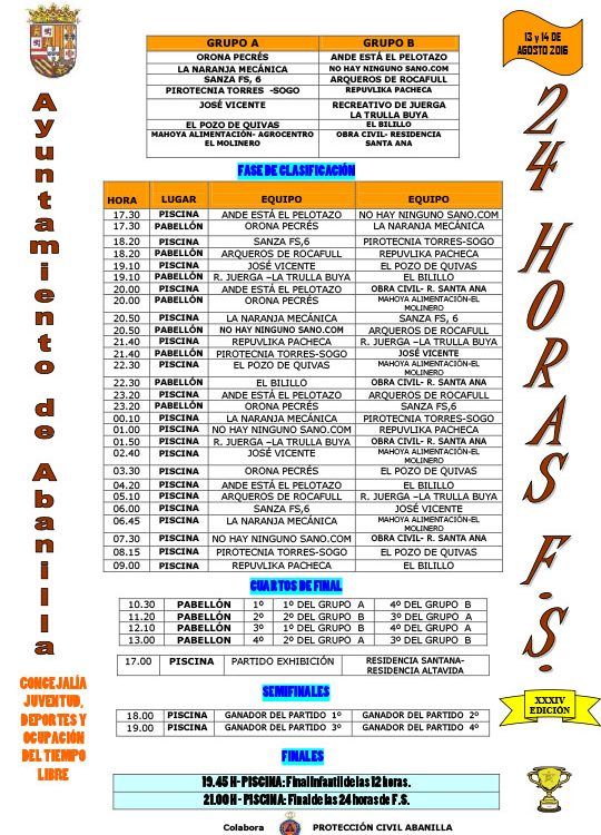 Cartel de las 24 horas 2016