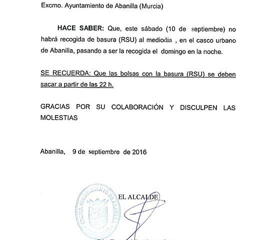Bando Recogida Basuras Sept16