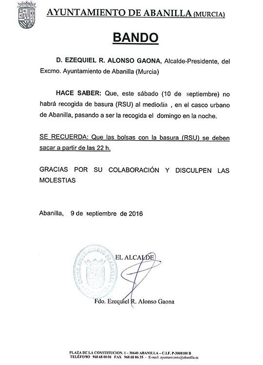 Bando Recogida Basuras Sept16