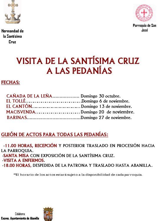 Visita de la Santa Cruz a las pedanias 2016
