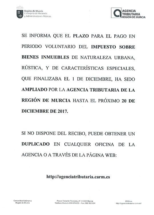 ANUNCIO AGENCIA RECAUDACION PLAZA PERIODO VOLUNTARIO