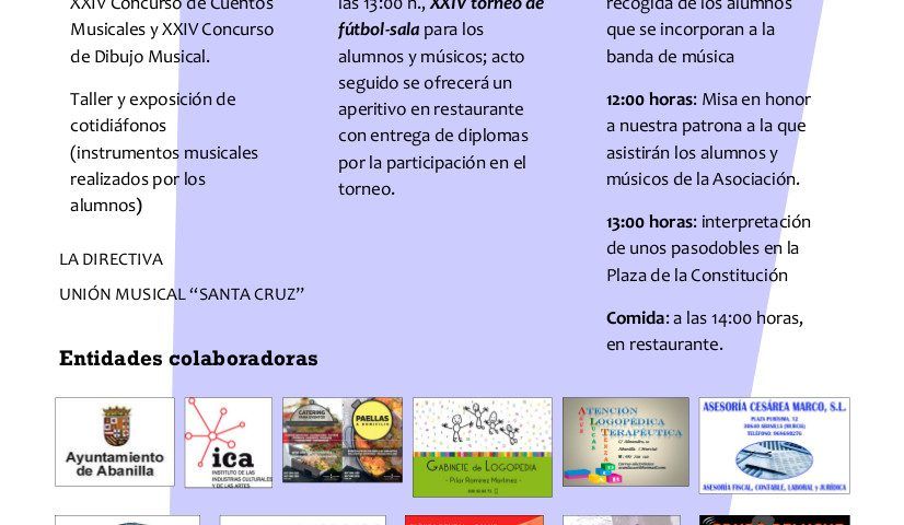 Santa Cecilia 2017 Cartel