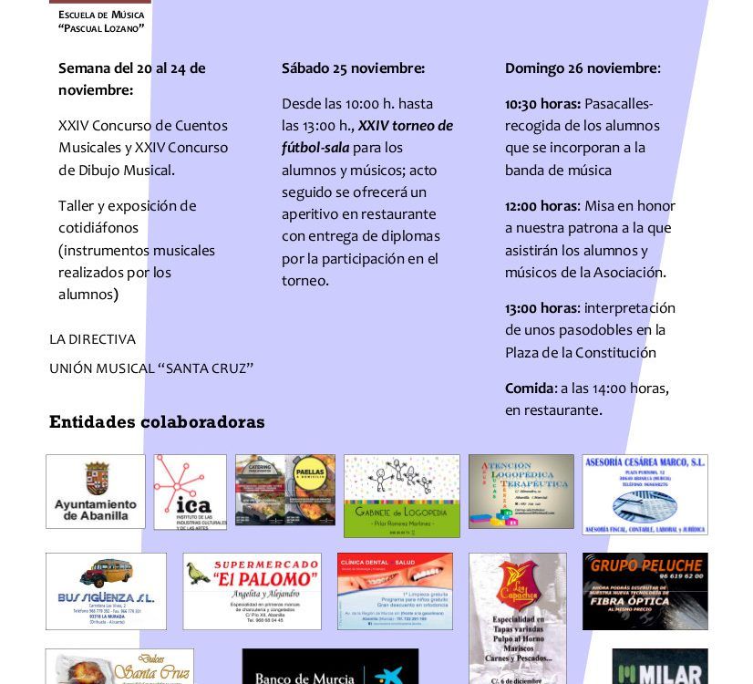 Santa Cecilia 2017 Cartel