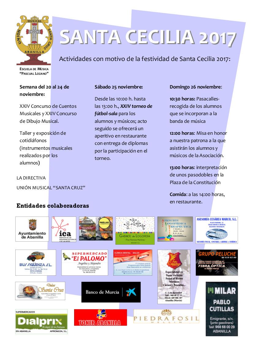 Santa Cecilia 2017 Cartel