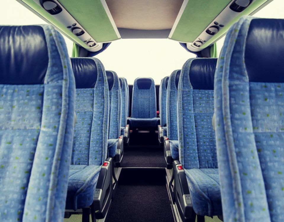 travel bus interior and seats